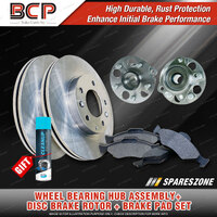 Rear Wheel Bearing Hub Assembly + Brake Rotor Pad Kit for Toyota Celica ST205
