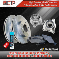 Rear Wheel Bearing Hub Assembly + Brake Rotor Pad Kit for Toyota Landcruiser 120
