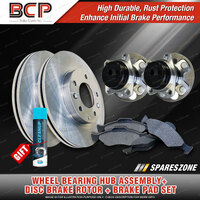 Rear Wheel Bearing Hub Assembly + Brake Rotor Pad Kit for Toyota Corolla ZRE152