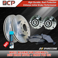 Front Wheel Bearing Hub Ass + Brake Rotor Pad Kit for Volkswagen Jetta 1K 312mm