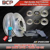 Rear Wheel Bearing Kit + Brake Rotor Pad Set for Ford Fairlane ZK 1982-1984