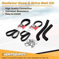 Radiator Hose + Gates Belt Kit for Mitsubishi Galant HJ 2.0L 6A12 93-96 Manual