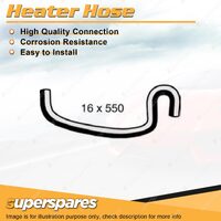 1 x Superspares Heater Hose 16 x 550mm for Ford Courier PE 2.6L 4 cyl SOHC 12V