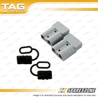 2 Pcs TAG Heavy Duty Connector Sets - 50Amp Anderson Plugs & Connector Covers