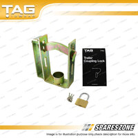 TAG 2 Way Trailer Coupling Lock includes a Padlock and Keys Zinc Plated Steel