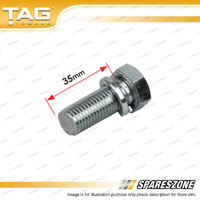 1 piece of TAG Brand Class 2 Tow Bar Bolt - 16mm x 35mm Metric Zinc