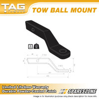 TAG 4" Drop Forged Tow Ball Mount - Solid 50mm x 50mm ION Forged Shank