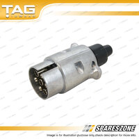 TAG 7 Pin Large Round Plug - Suits Trailer Side of Plug Connection Male