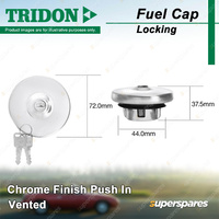 Tridon Vented Locking Fuel Cap Chrome Finish Push In 44.0mm for Morris Mini 1.3L