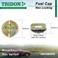 Tridon Non Locking Fuel Cap Metal Bayonet 34.0mm for Volvo P122S - P1800S