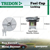 Tridon Fuel Cap for Toyota Landcruiser Prado 75 76 78 79 95 1HZ 1HZ 1FZ 1VD 1KZ