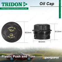 Tridon Oil Cap Plastic Push and Turn 68.5mm for Dodge Nitro KA 3.7L