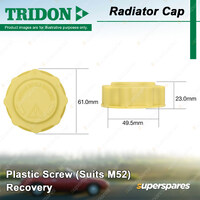 Tridon Recovery Plastic Screw Radiator Cap for Daewoo Korando 2.3L 3.2L