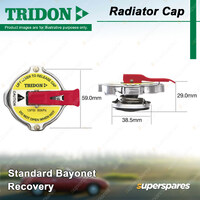 Tridon Recovery Safety Lever Radiator Cap for Morris 1100S 850 1.1L 1.3L