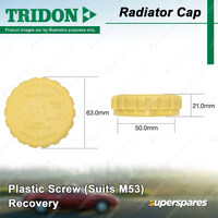 Tridon Recovery Radiator Cap Plastic Screw for SAAB 9-3 9-5 2.0L 2.3L 3.0L