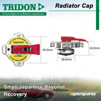 Tridon Safety Lever Radiator Cap for Toyota Hilux 55-65 85 90 106-130 180 185
