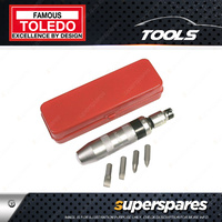 Toledo Multi-Bit Impact Driver Set with 4 Pc bit & heavy duty metal storage case