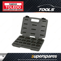 Toledo 15Pc of Straight Jaw Crowfoot Wrench Set 38 Square Drive Metric 10 - 26mm