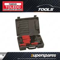 Toledo 10pc Circlip Plier Set - Quick Conversion Inc 8 pliers & 2 pick tools
