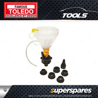 Toledo 8pc Coolant Filler Funnel Set - 31 35 40 42 45mm & universal tapered cone