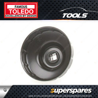 Toledo Oil Filter Cup Wrench - 76mm 12 Flutes Alloy steel - Black