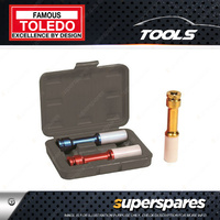 Toledo 3 Pc of Wheel Nut Socket Set Long - Metric Sizes 17mm 19mm 21mm