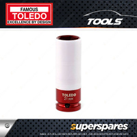 1 Piece of Toledo Heavy Duty Single Wheel Nut Socket - size of 21mm
