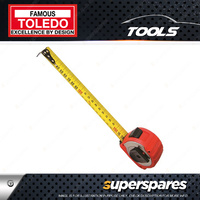 Toledo Measuring Tape Wide Blade Steel Metric 5m Stop Lock Function Heavy Duty
