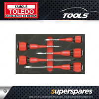 Toledo 5 Pc of Strike-Thru Screwdriver Set Slotted & Phillips - Made in Japan