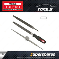 Toledo 100mm Length Warding File with Handle - Bastard Cut Carded Pack