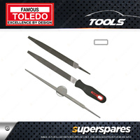 Toledo 100mm Length Warding File with Handle - Second Cut Carded Pack