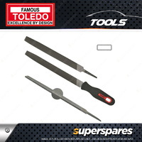 Toledo 150mm Length Flat File with Handle - Bastard Cut Carded Pack