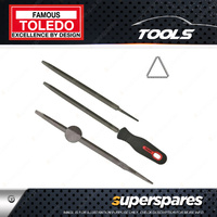 Toledo 150mm Slim Taper Saw File with Handle - Second Cut Carded Pack