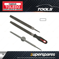 Toledo 200mm Length Flat File with Handle - Bastard Cut Carded Pack