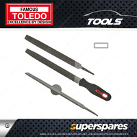 Toledo 250mm Length Flat File with Handle - Bastard Cut Carded Pack