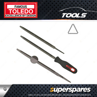Toledo 250mm Slim Taper Saw File with Handle - Second Cut Carded Pack