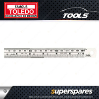 Toledo Stainless Steel Single Sided Metric Rule Imperial - 150mm Length