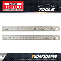 Toledo 300mm Stainless Steel Double Sided Metric Rule Numerical Marking 2