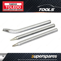 Toledo 3 pcs of Soldering Iron Tip Set to Suit 302102 standard straight angled