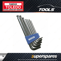 7 Pcs of Toledo Ball Point Hex Allen Key Set Imperial SAE -. Double ended tool