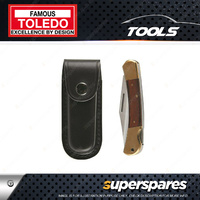 1 pc of Toledo Stock Knife - Single 80mm Blade With Leather Pouch