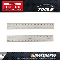 Toledo Stainless Steel Double Sided Metric Rule - 300mm Numerical Marking 3