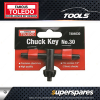 1 Piece of Toledo Chuck Key - Chuck size 13mm Key No. 38 Pilot 6.3mm