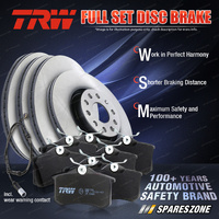 Front + Rear TRW Disc Rotors Brake Pads for Volkswagen Golf 1K1 3.2L 184KW