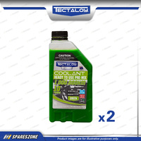 2 x Tectaloy Unlmtd Coolant Ready to Use Pre-Mix Green 1L - OAT Radiator Coolant