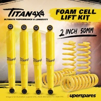 2" 50mm Lift Kit Titan 4X4 Foam Cell Shock King Coil Spring for Jeep Wrangler JK