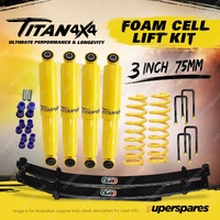 3" Titan 4X4 Foam Cell Lift Kit King Coil EFS Leaf for Toyota Landcruiser 78 79