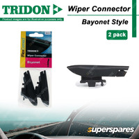 2 x Tridon FlexConnect Wiper Connectors BY for Citroen C3 C4 Dispatch DS3 DS5