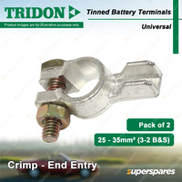 Tridon Tinned Battery Terminals Crimp-End Entry Universal(U) 25-35mm2 Pack of 2