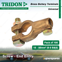 Tridon Brass Battery Terminals Crimp-End Entry Universal(U) 15-50mm2 Box of 100
